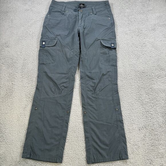 Kuhl Pants - Kuhl Pants Womens 2 Blue Legendary Cargo Straight Hiking Camping Roll Up